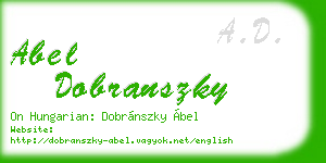 abel dobranszky business card